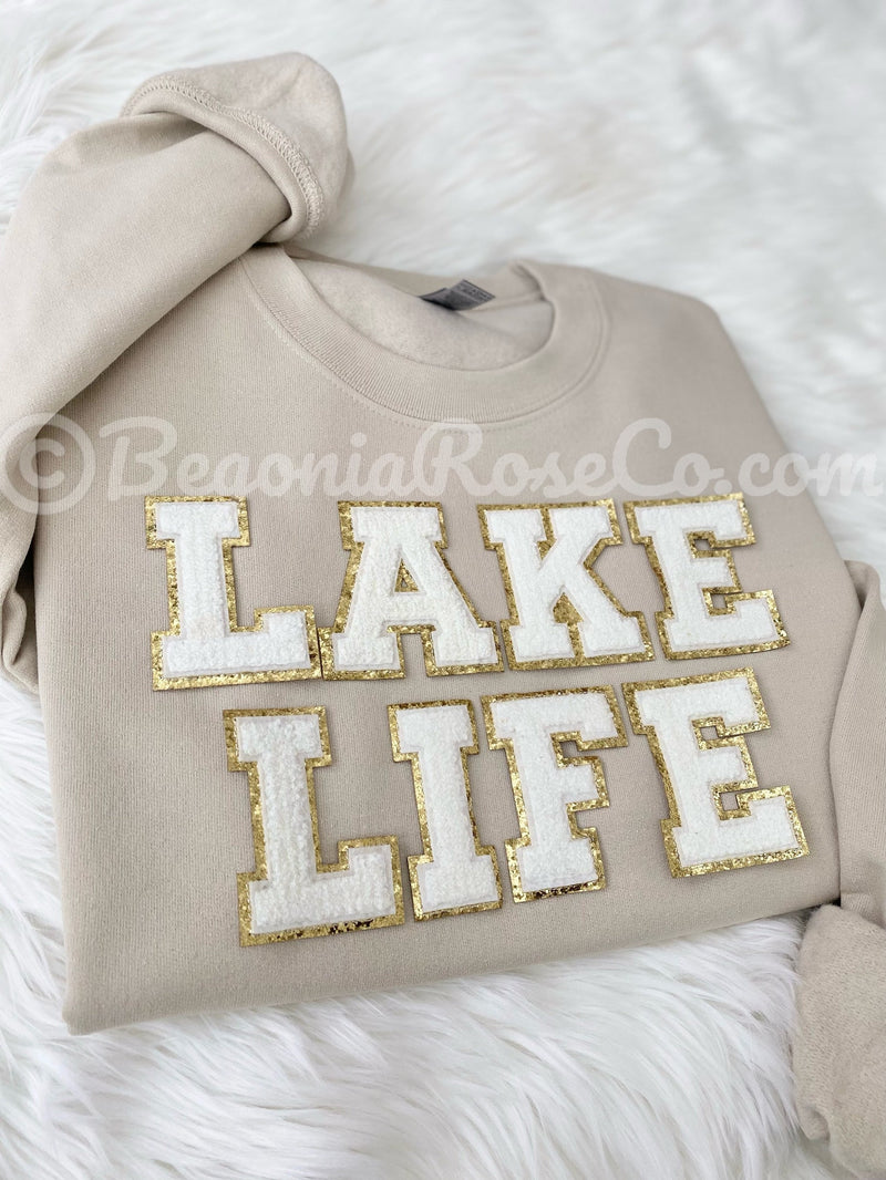 LAKE LIFE Letter Patch Sweatshirt
