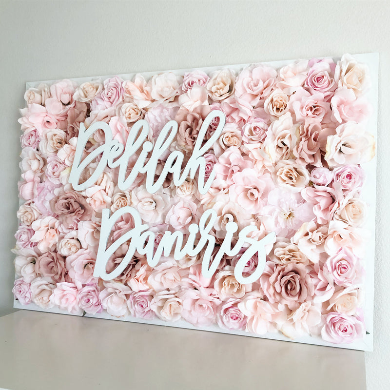 rose gold name sign rose gold decor rose gold baby shower flower wall decor girl nursery decor girl