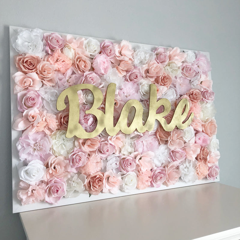 Flower Wall with Name Sign