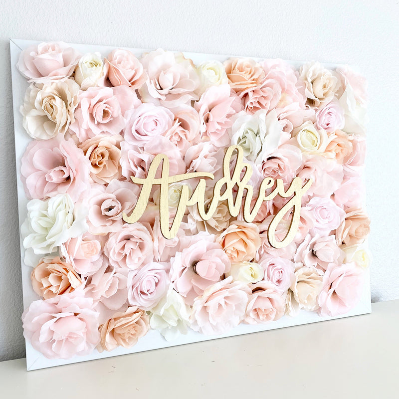 flower wall name sign nursery name sign nursery wall decor