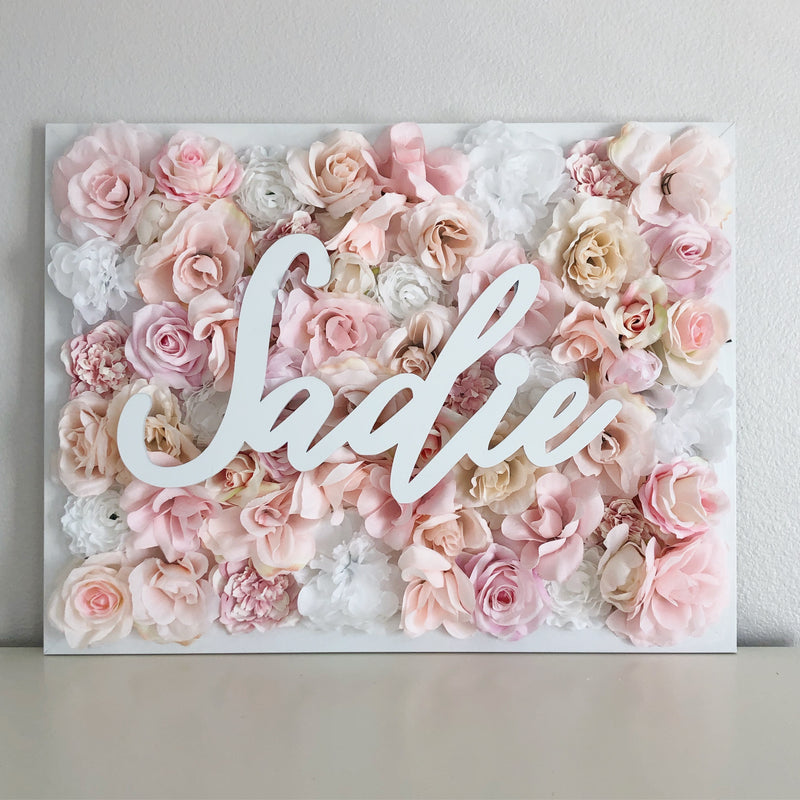 girl room decor wall art name sign flower wall name sign birthday name sign floral birthday decor floral baby shower flower wall nursery decor girl nursery decor name sign