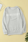 HOMEBODY Graphic Print Gray Sweatshirt