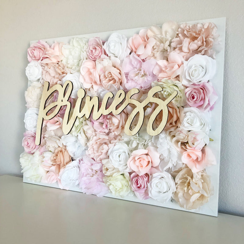 Flower Wall with Name Sign