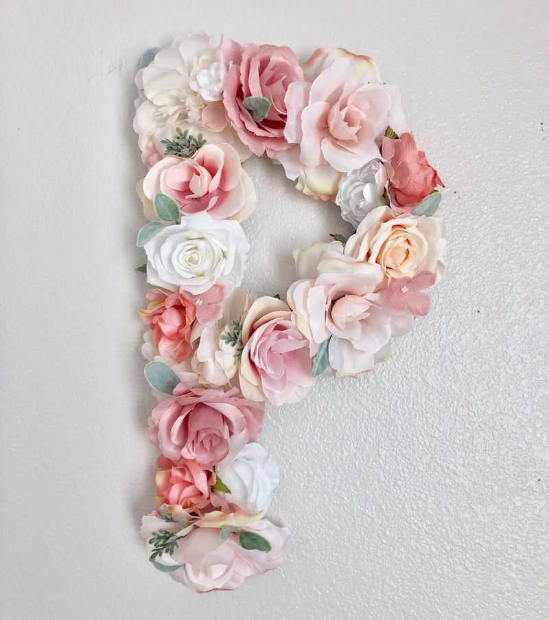 baby girl wall art floral wall flower wall decor floral letter flower letter name sign