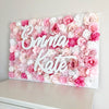 pink baby shower decor nursery name sign flower wall nursery decor girl nursery decor name sign