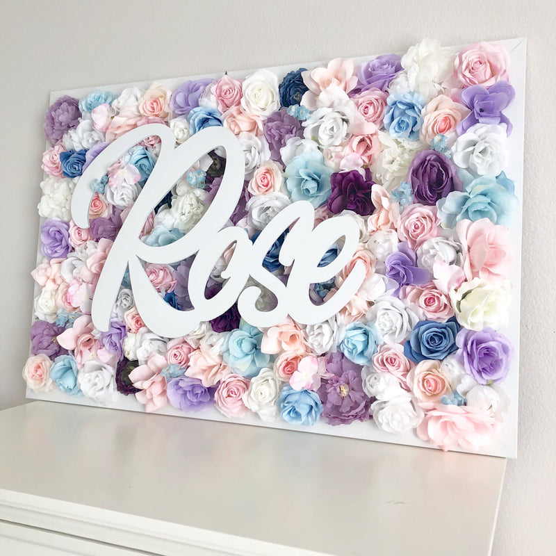 flower wall nursery decor girl nursery decor name sign