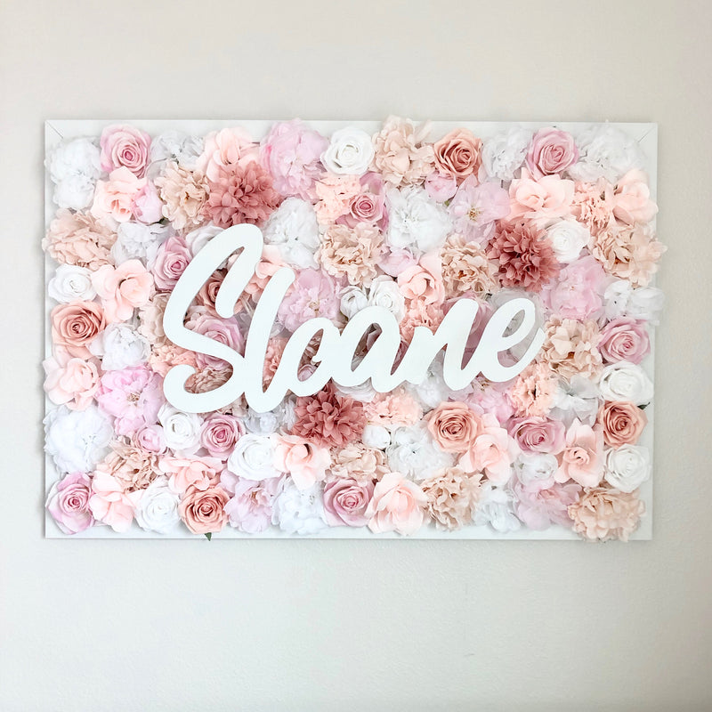 Flower Wall with Name Sign