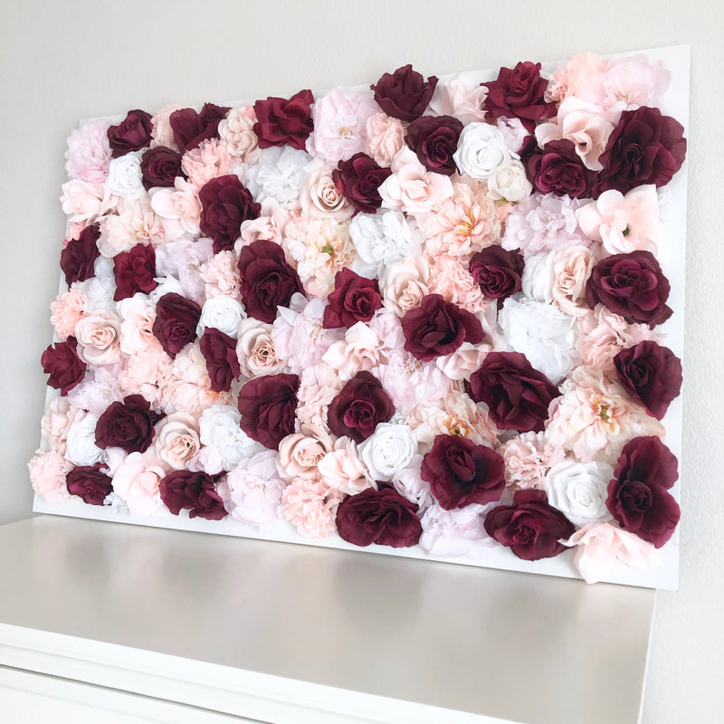 blush and burgundy nursery blush and Burgundy wedding flower wall wedding flower wall nursery
