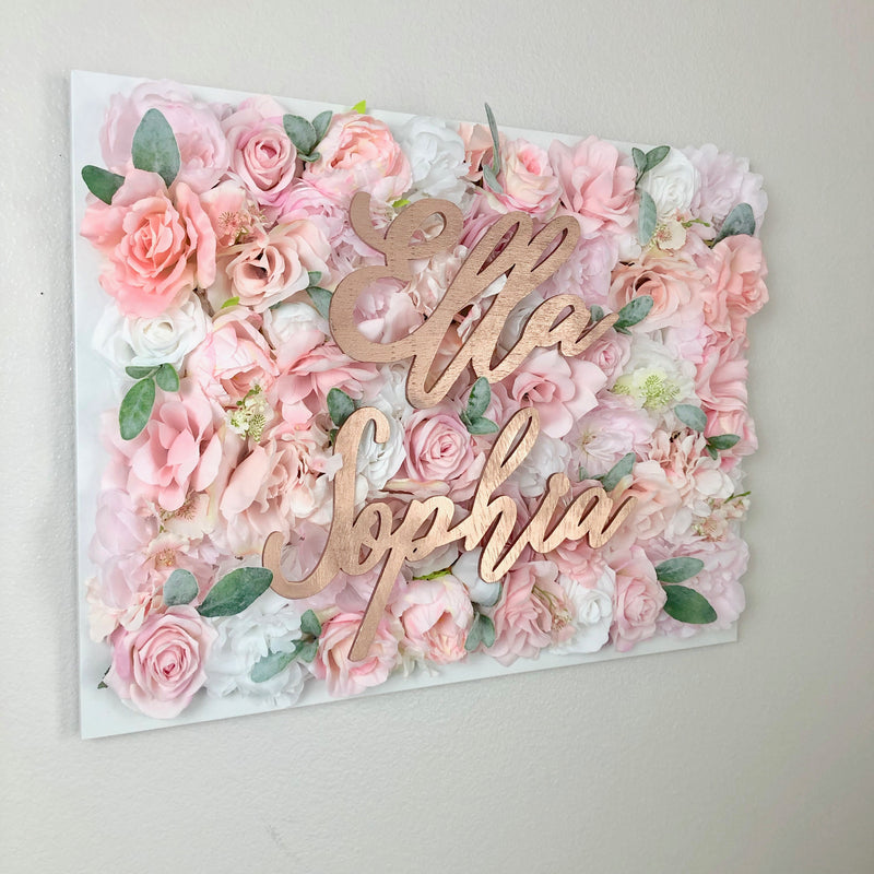 flower wall nursery decor girl nursery decor name sign shabby chic wall art