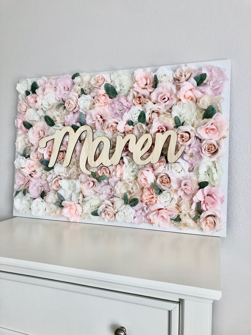 boho chic nursery decor flower wall nursery decor girl nursery decor name sign