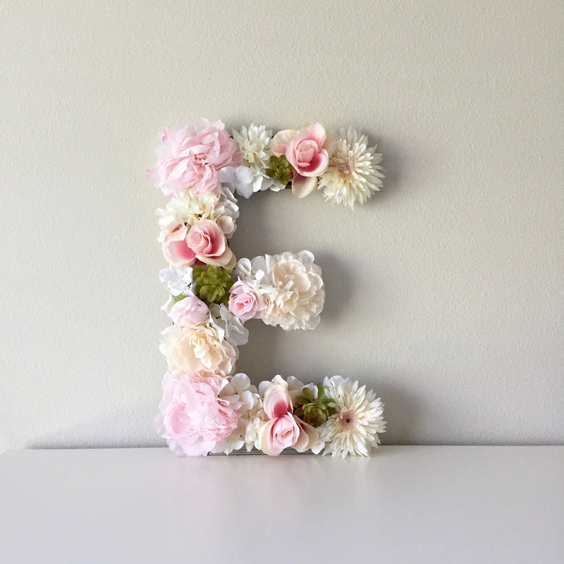 girl nursery decor wall art floral letter