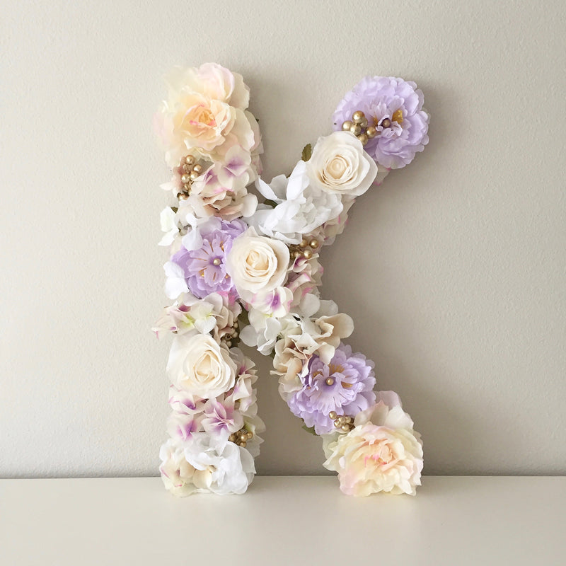 lavender nursery decor gold nursery floral letter baby shower floral theme