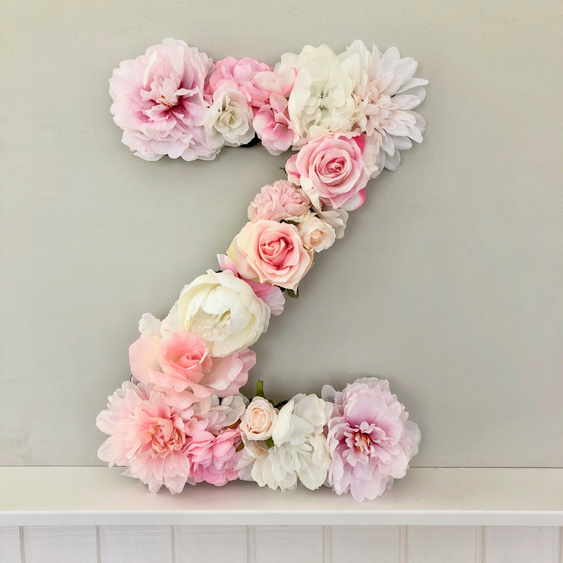pink nursery decor baby name art baby name decor floral letter