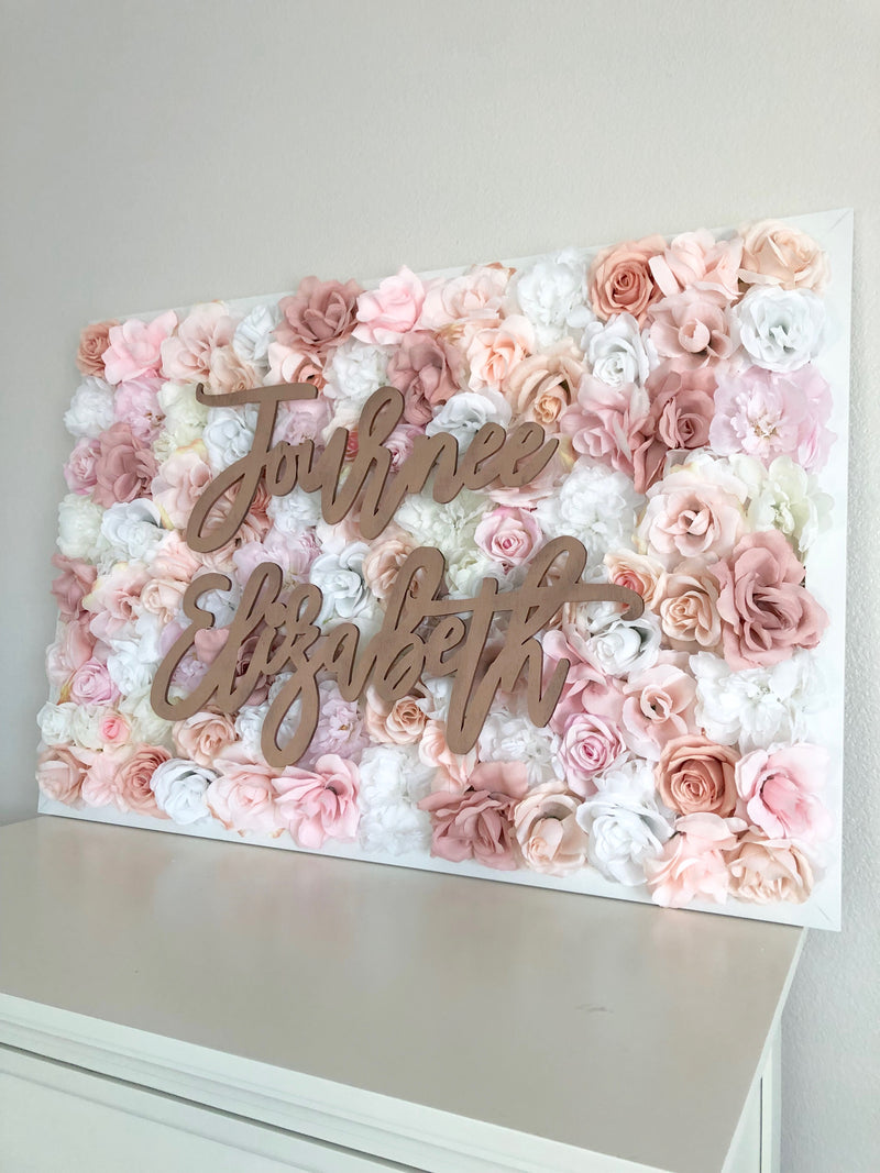 flower wall nursery decor girl nursery decor name sign rose gold nursery