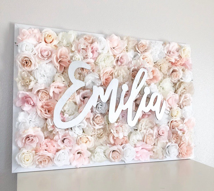 flower wall name sign birthday name sign floral birthday decor floral baby shower flower wall nursery decor girl nursery decor name sign