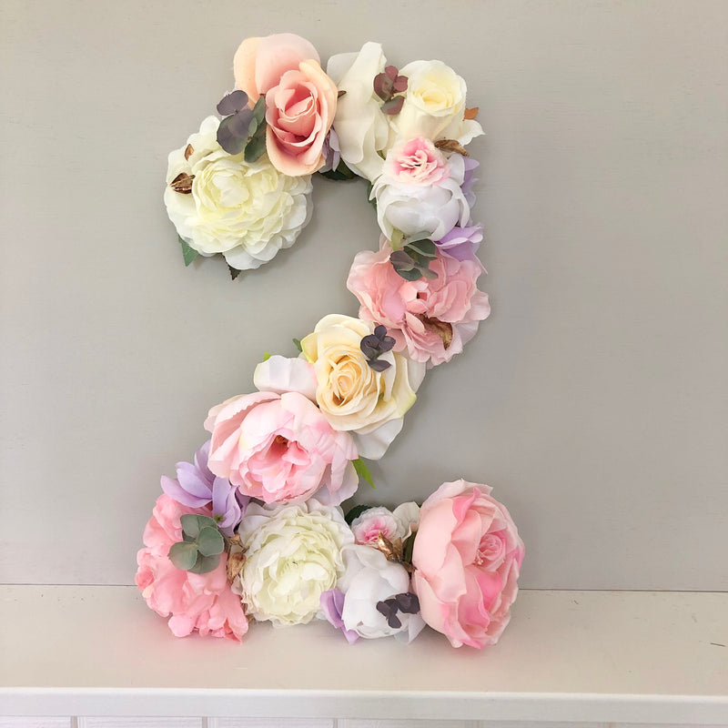 pink and gold birthday decor birthday number flower number floral birthday 