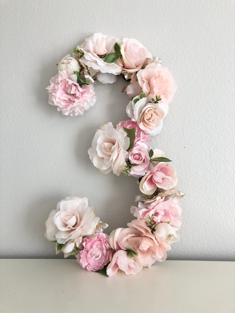 third birthday decor floral birthday party decor 3rd birthday number