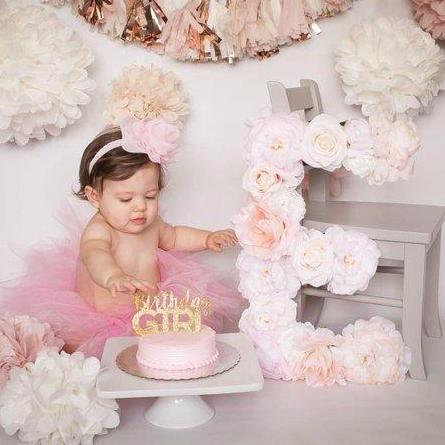 cake smash photo birthday photo prop birthday floral letter flower letter baby name sign girl nursery decor girl