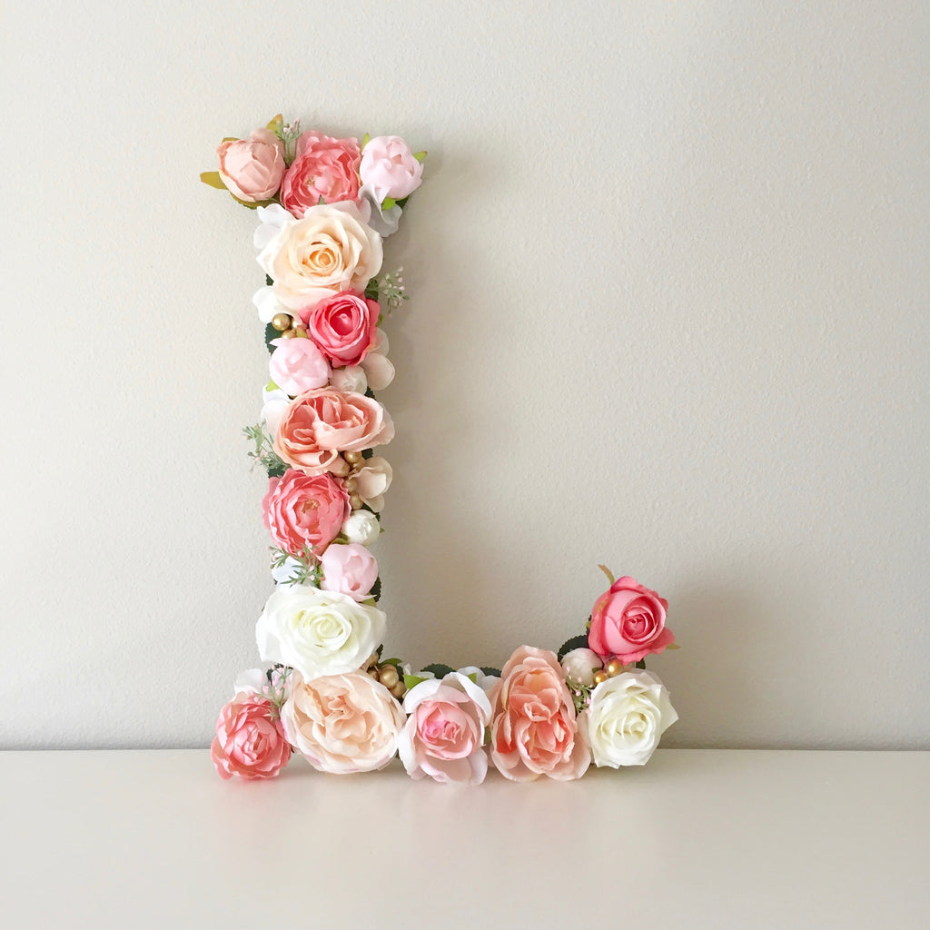 Personalised Floral Letter,free Standing Letter, Paper Mache Letter,  Nursery Decor,personalised Gift,floral Letter,birthday Decor, 8'' Tall. 