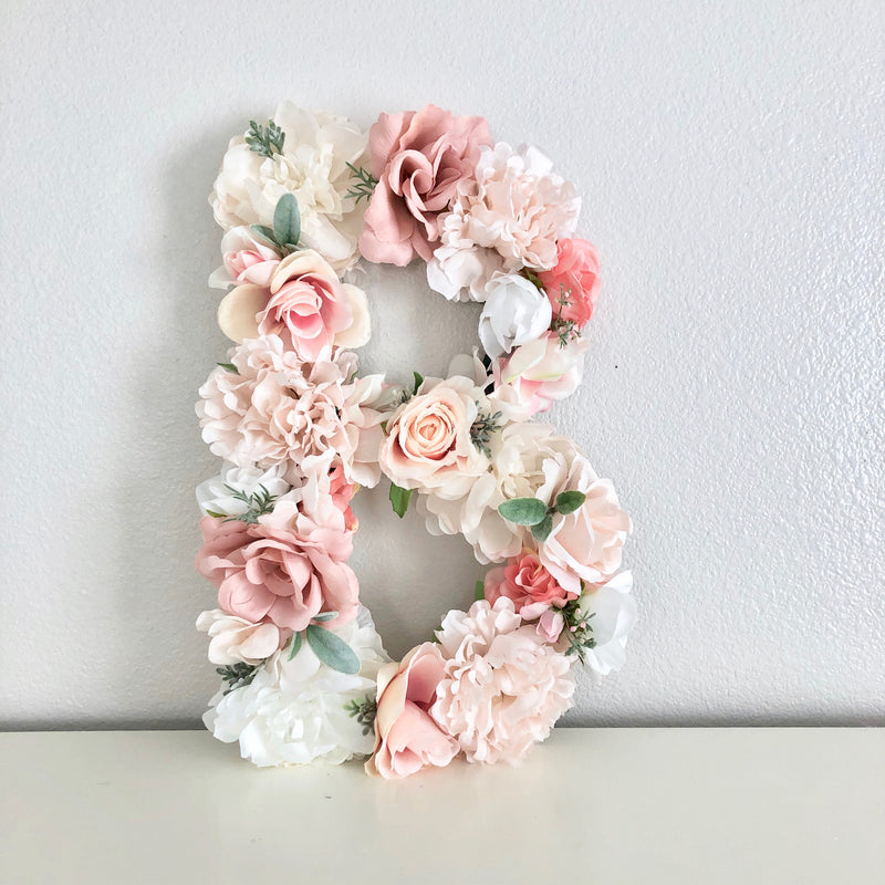 Floral Letter, Floral Initial, Nursery Letter, Flower Letter, Nursery Wall Art, Baby Gift, Shabby Chic, Boho Chic Nursery Decor, Nursery Art