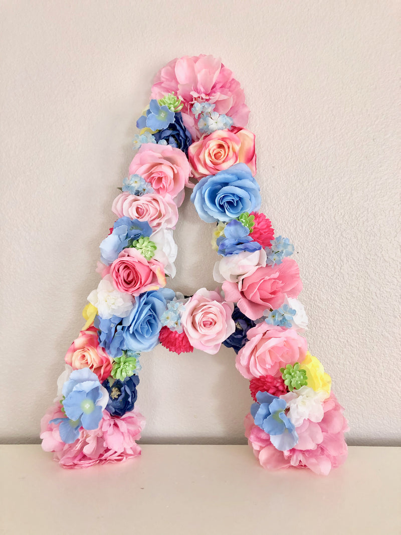 Floral Letter, Floral Initial, Nursery Letter, Flower Letter, Nursery Wall Art, Baby Gift, Shabby Chic, Boho Chic Nursery Decor, Nursery Art