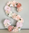 floral letter flower letter mauve and blush decor baby girl shower baby shower decor floral birthday theme