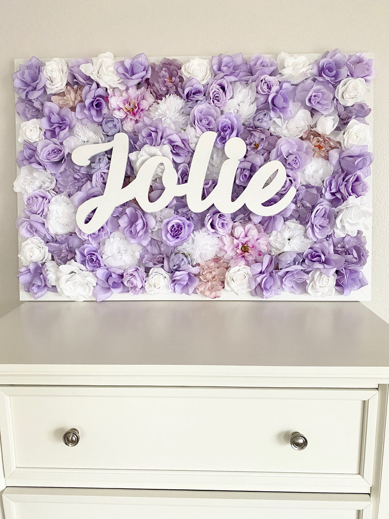 flower wall name sign nursery name sign nursery wall decor