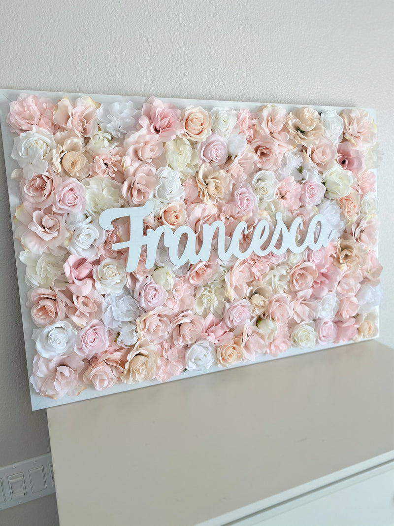 flower wall name sign nursery name sign nursery wall decor