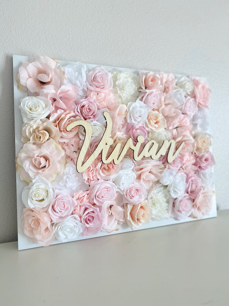 flower wall name sign nursery name sign nursery wall decor