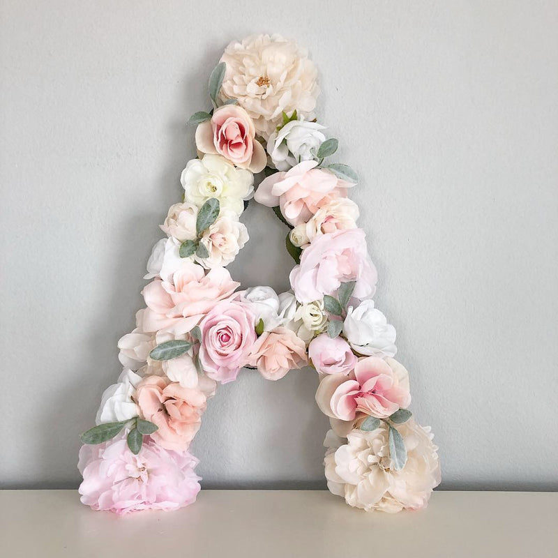 shabby chic nursery decor blush nursery floral letter flower letter bridal shower decor