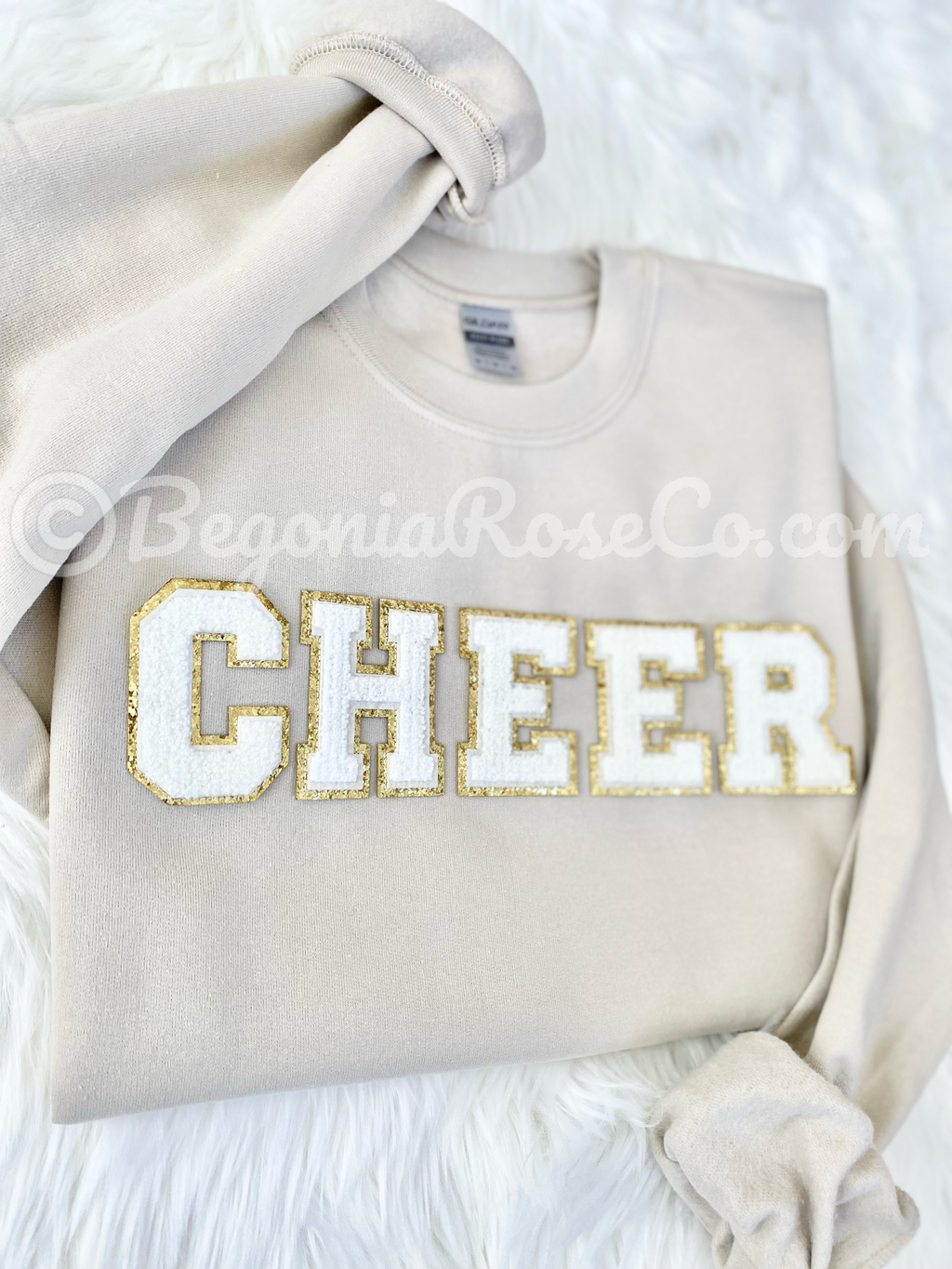 Chenille CHEER Patch Crewneck Sweatshirt