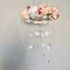 dusty pink nursery decor floral wall hanging flower chandelier