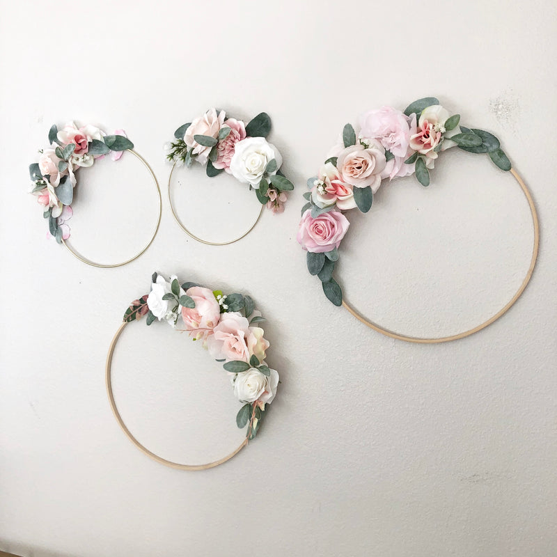 Girl Nursery Wall Decor Girl, Blush Nursery Decor Floral Nursery, Floral Hoop Wreath Decor, Bridal Shower Decor, Baby Shower Decor Girl