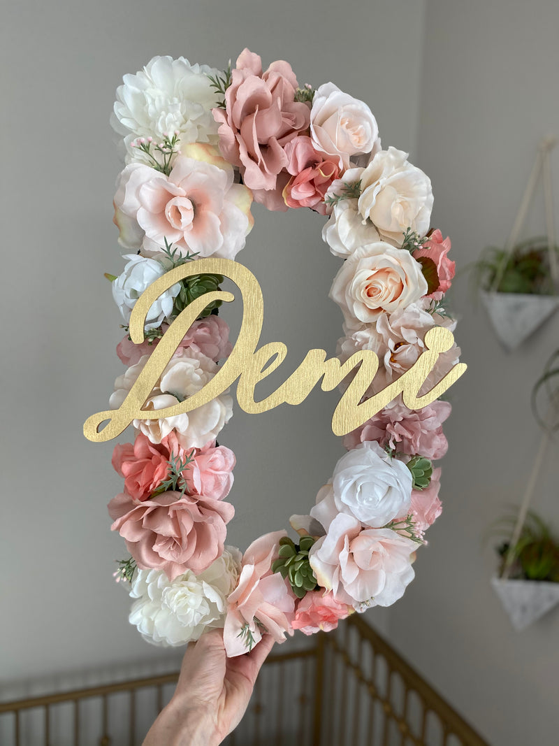 Floral Letter Name Sign, Flower Letter Nursery Name Sign, Room Decor for Teen Girl, Floral Birthday Number Birthday Party Decor, Flower Wall