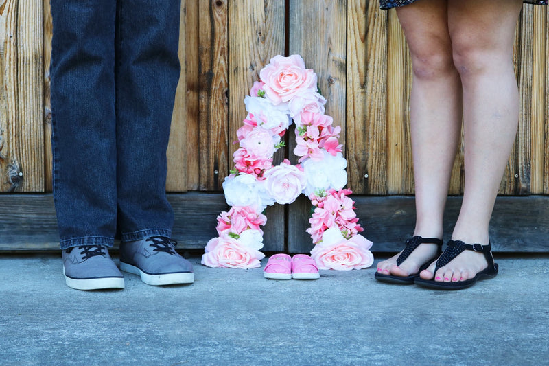 pregnancy announcement idea announcement photo prop maternity photo prop floral letter baby girl announcement gender reveal photo idea