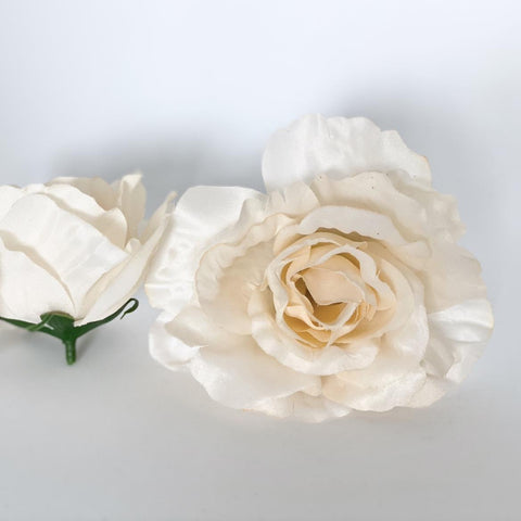 11" White Cabbage Rose Bouquet