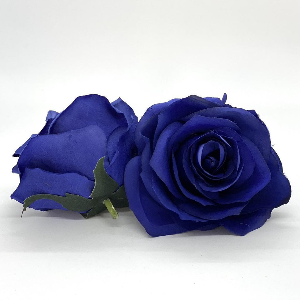 3.5" Deep Blue Artificial Rose Royal Blue Artificial Flower Blue Silk Flower Rose Blue Rose Royal Blue Wedding Flower Deep Blue Floral Rose