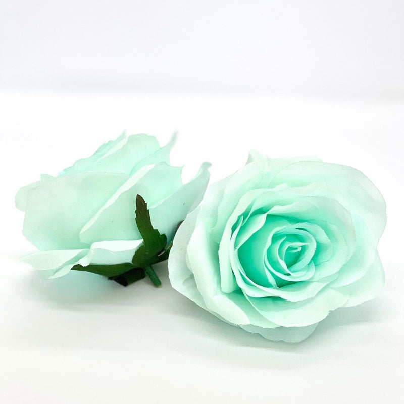 3" Artificial Aqua Mint Flower Aqua Artificial Rose Head Mint Artificial Flowers Turquoise Flower Crown Mint Wedding Decor Aqua Wedding