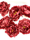 5" Deep Red Peony Burgundy Peony Wedding Flower Fluffy Peony Flower Artificial Peony Red Wedding Flower Dark Red Peony Decor Fall Wedding
