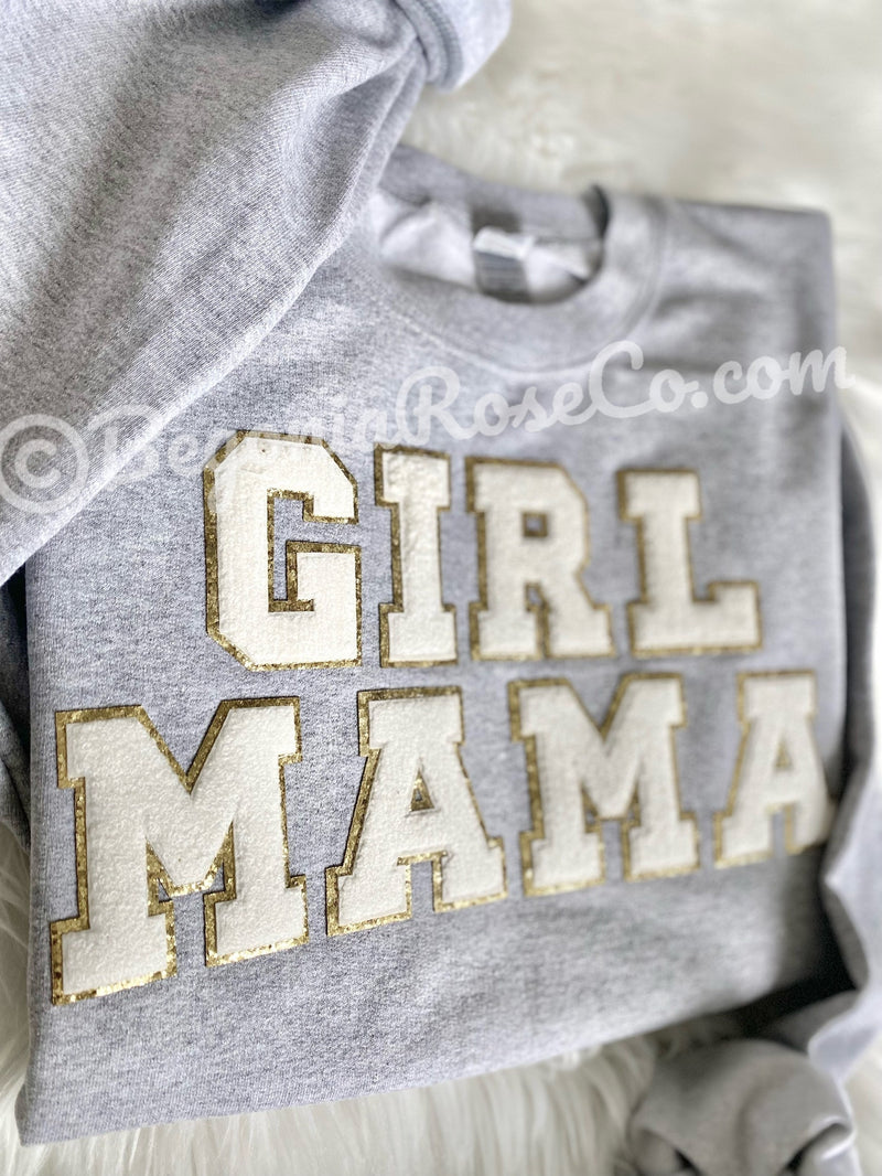 BOY MAMA / BOY MOM Chenille Patch Crewneck Sweatshirt