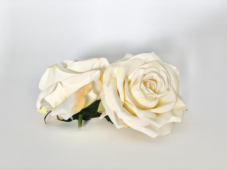 3.5 Artificial Ivory Rose Head Ivory Artificial Flower Head Ivory