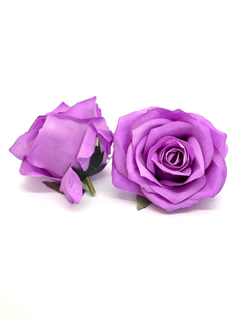 3.5" Medium Purple Rose Flower Purple Artificial Rose Head Dark Lavender Artificial Flower Purple Faux Flower Purple Wedding Decor Purple