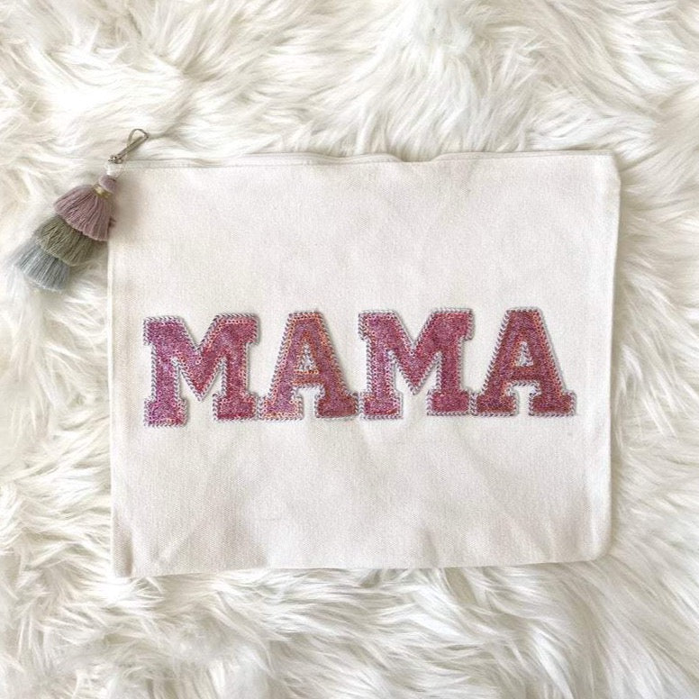 Large 9" x 11" MAMA Diaper Bag Organizer New Mom Gift Baby Shower Gift Girl Mom Life MAMA Life Large Zip Pouch Travel Bag Cosmetic Bag