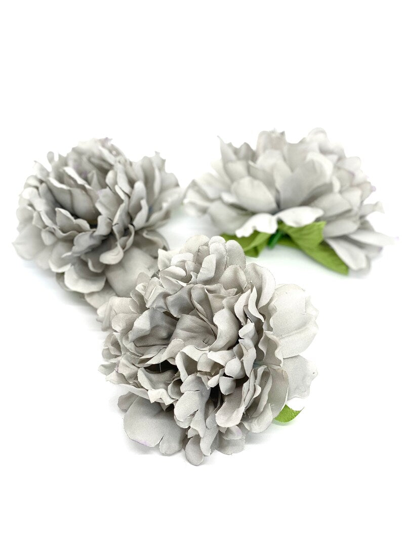 5" Gray Peony Head Artificial Grey Peony Wedding Flower Grey Wedding Flower Gray Wedding Decor Neutral Peony Flower Boho Wedding Flower Boho