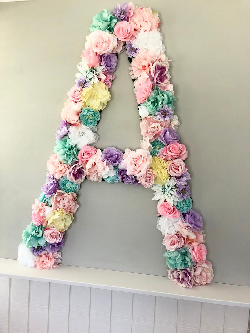 extra large flower letter personalized
