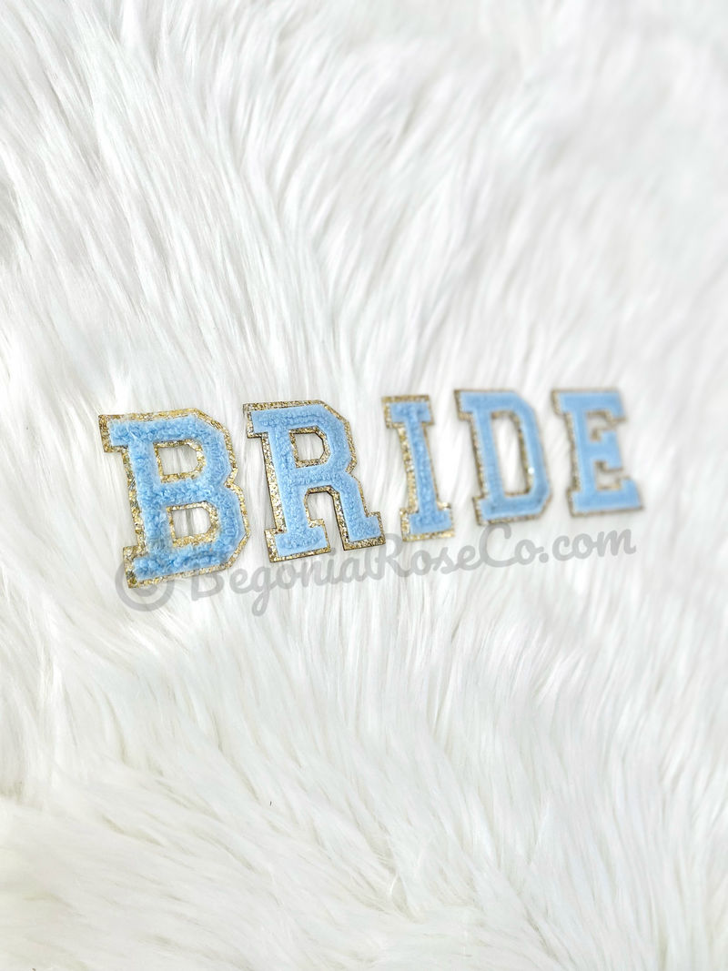 BRIDE Chenille Letter Patches